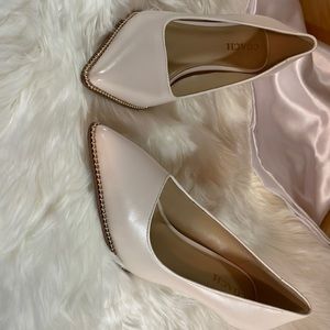 Women’s Coach off white gold studded heels